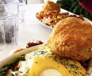 Dig into towering biscuits during your Mother's Day brunch at The Buttered Biscuit Cafe