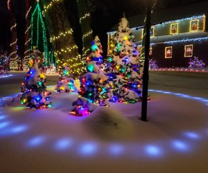 This Framingham home's Christmas light display has a 10-minute show hourly after 5pm with lights off at 10pm. Photo courtesy of the Bonvini Christmas Lights Facebook Page