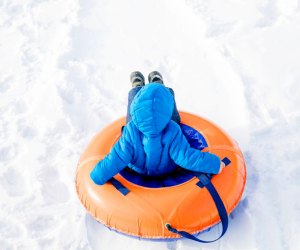 Image of child snow tubing - best snow tubing in Boston