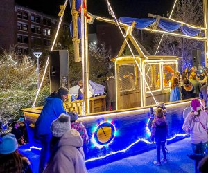 Holiday lights are shining in Boston this Thanksgiving Weekend. Lighting of the Ship in Martin’s Park. Photo courtesy of the event.