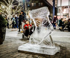 The Boston Ice Sculpture Stroll is a great outdoor New Year's event for families. Photo courtesy of Assembly Row at Assembly Square, Facebook