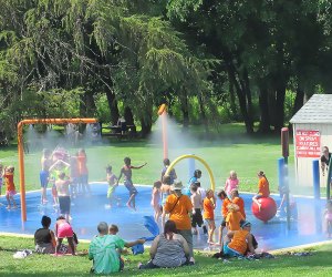 The colorful Bowdoin Park splash pad