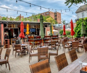 Play a game of Jenga or cornhole before dinner at The Bowery Bar. Photo courtesy of The Bowery Bar