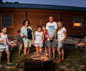 Enjoy a family fire at the Cherry Hill Park campground. Photo courtesy of Cherry Hill Park.