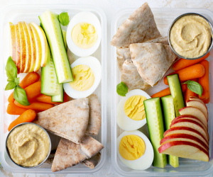 hummus veggies pita Easy Camping Snacks for Kids