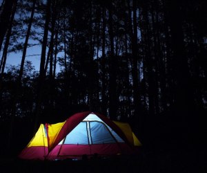 Best Campgrounds for Tent Camping with Kids Near LA: tent at night