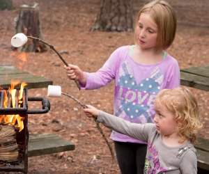 Last Minute Campgrounds in Southern California: kids making s'mores