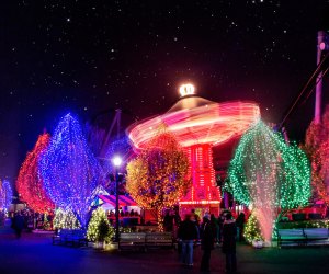 Inexpensive Winter Weekend Getaways from NYC: Christmas Candylane attractions are in full effect at Hersheypark.