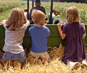 Image of kids on hayride - Best Hayrides in Connecticut