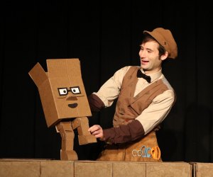 Kids will relate to the creative possibilities for cardboard at Puppet Showplace Theater. Photo by Brad Shur