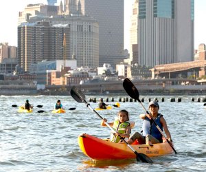 Things to do in NYC on Father's Day: Kayaking in Brooklyn Bridge Park