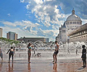 Image of the splash pad at the Christian Science Church.