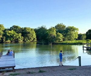 Fishing at Clear Creek at Challenger Seven Memorial Park.