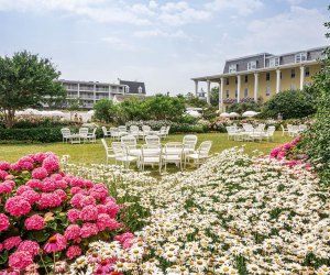 luch garden flowers and tables at congress hall hotel