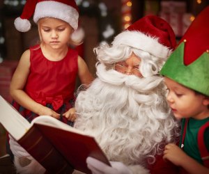 Catch a story with Santa at the Trolley Museum. Photo courtesy of Connecticut Trolley Museum