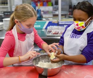 Kids can work together to make recipes at Cookology. Photo courtesy of Cookology
