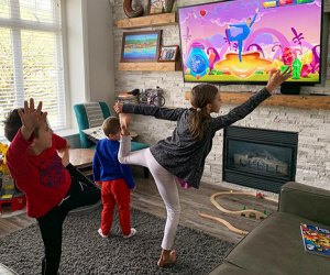 Free videos make it easy for kids of any age to do yoga together.