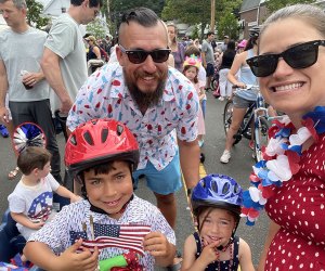 Get out for family fun this 4th of July Weekend 2025 in CT! July 4th Bike Parade at the Pequot Library photo by Kelly Patino for Mommy Poppins.
