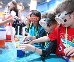 The experiments keep kids engaged at the top STEM summer camps for CT kids. Photo courtesy of the Connecticut Science Center