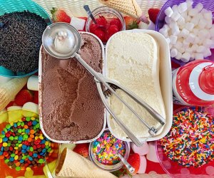 ice cream and toppings