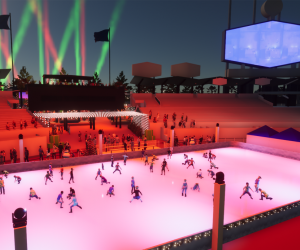 Santa's in the bullpen and ice is in the outfield at the Dodgers Holiday Festival 2021.