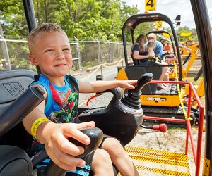 March brings the seasonal opening of Diggerland, where kids can get hands-on with real construction equipment. Photo courtesy of the park