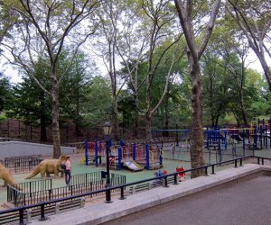 Dinosaur Playground in Riverside Park at 96th Street is accessible and special-needs-friendly. Photo courtesy of NYC Parks and Recreation