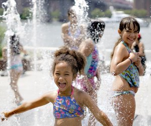 Splash through the fountains in Williamsburg's Domino Park. Photo by Jody Mercier