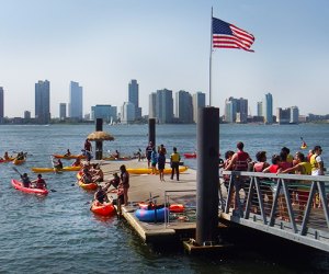 Go kayaking in NYC at the dock at Pier 26 in the Hudson River