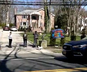 Honk for a happy birthday at a drive-by birthday celebration.