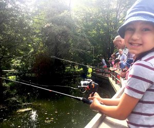 Drop a line in the pond at the Cold Spring Harbor Fish Hatchery. 