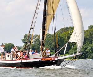 The Christeen sails the Long Island harbor