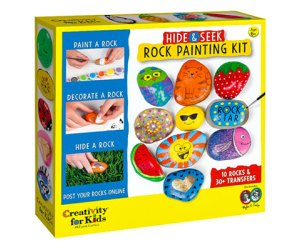 Hide and Seek Rock Painting Kit photo courtesy of the Creativity for Kids Store on Amazon