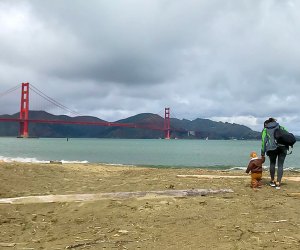 Take baby to the beach to admire San Francisco's most iconic landmark. Crissy Beach photo by Nicole Findlay for Mommy Poppins