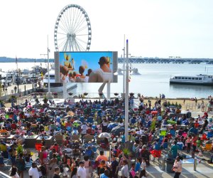 Enjoy family-friendly movies on the Potomac on Sunday evenings. Photo courtesy of National Harbor