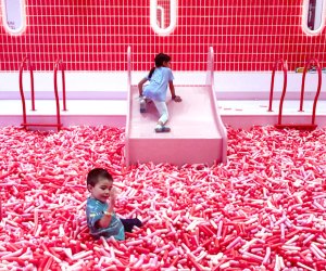 Jump in the sprinkle pit at the Museum of Ice Cream. Photo by Maureen Wilkey