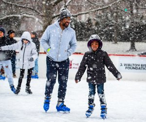 Image of families skating- Best Outdoor Ice Skating Rinks in Connecticut