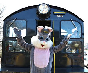 The Easter Bunny rides the rails with you aboard the Black River & Western Railroad's Easter Bunny Express. Photo courtesy of the railroad