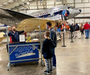 Staff members are on hand to explain the historic aircraft. Photo courtesy of the New England Air Museum