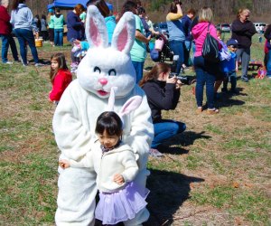 Meet the Easter Bunny at a Connecticut Easter Egg Hunt! Egg Hunt at Indian Rock photo courtesy of the Harry C. Barnes  Memorial Nature Center