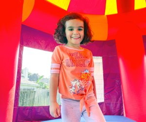 Houston birthday party rentals bring bounce houses and water slides to your backyard. Photo courtesy of Sky High Party Rentals