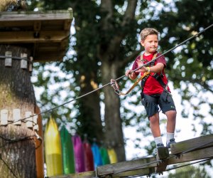 Challenge the rope bridge and zip line at Elmwood Park Zoo. Photo courtesy of the zoo