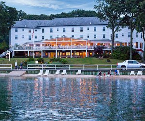 The waterfront Pridwin Hotel and Cottages offers a serene escape at its family-friendly hotel on Shelter Island. 