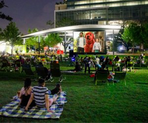 Levy Park's Family Movie Night is the perfect event for June evenings. Photo courtesy of Levy Park