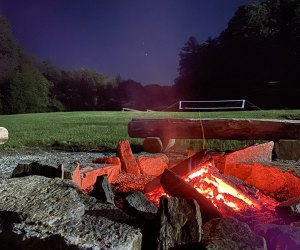 Bluebird Sunapee firepit in the evening