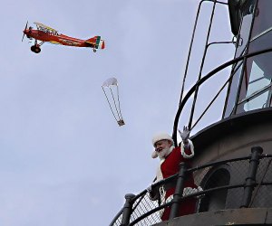 Relive this historic event with the Fire Island Lighthouse Preservation Society when Santa arrives at the Fire Island Lighthouse. Photo courtesy of the NPS