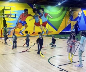 Floor Hockey at Fit City Kids Chicago, photo courtesy of Facebook