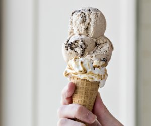 Cones are crowned with a ring of toasted fluff at Gracie's Ice Cream.