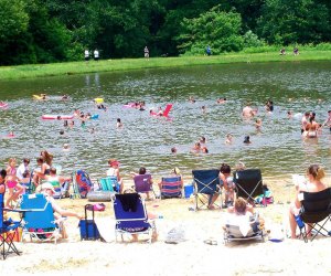  People on the beach at Four Seasons Family Campground in New Jersey