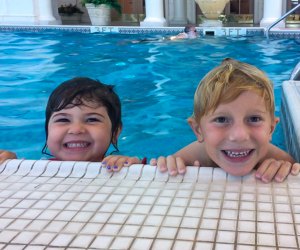 Photo of kids in the indoor pool at Foxwoods Resort.